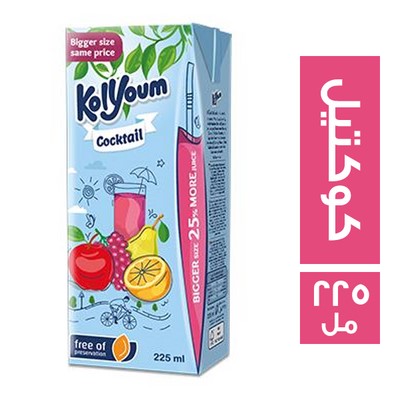 كل يوم عصير مشروب بطعم الكوكتيل - 225 مل
